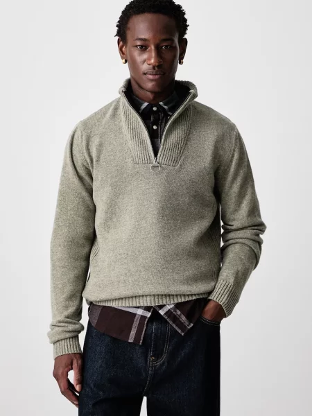 Barbour pulover za muškarce od vune NELSON zelena