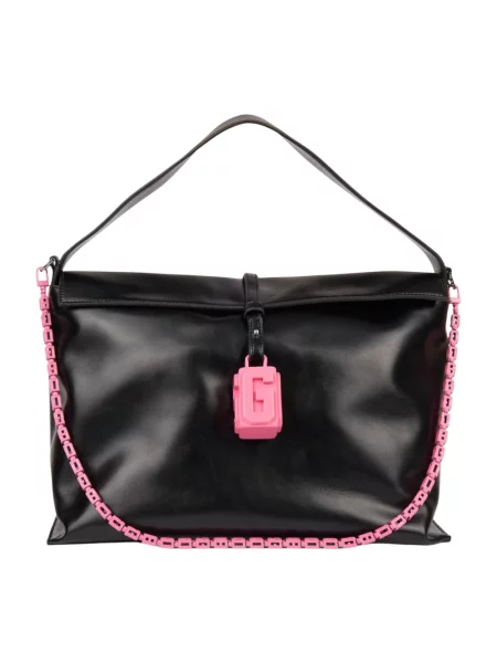 Torebka Gcds skórzana z autografem czarna