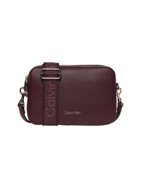 Geantă Calvin Klein Webbing 2X Strap Camera Bag Maro roșu