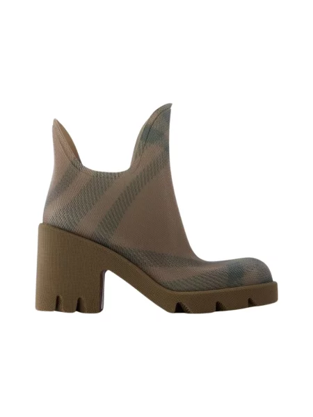 Dzianinowe botki Burberry w kratę czarne