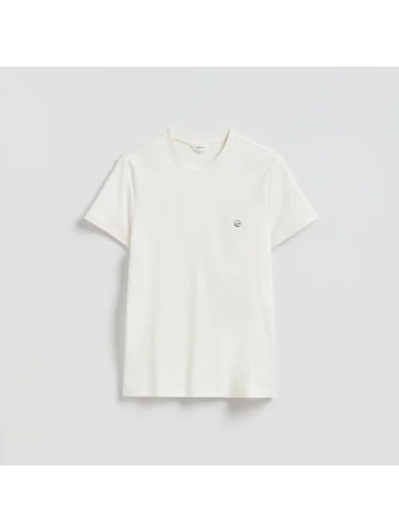 Reserved tričko slim fit krémová
