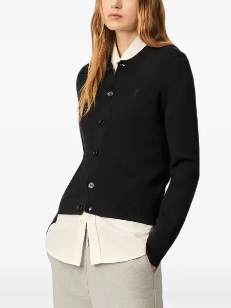 Cardigan Ami Paris de lână negru