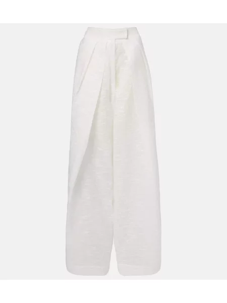 Szerokie spodnie Maticevski plisowane białe