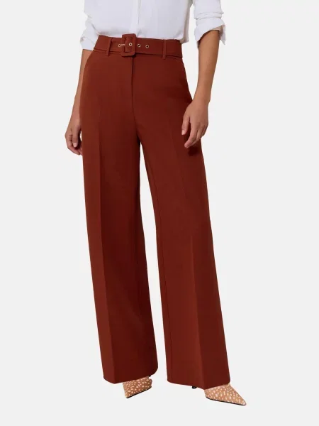Lipsy Pantaloni cu dungă ruginiu maro