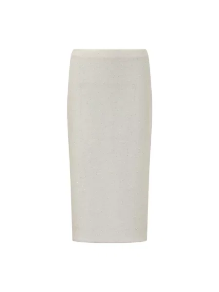 Dzianinowa spódnica Fabiana Filippi z cekinami biała