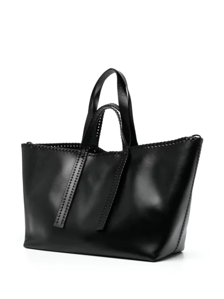 Geantă shopper Off-white din piele alb
