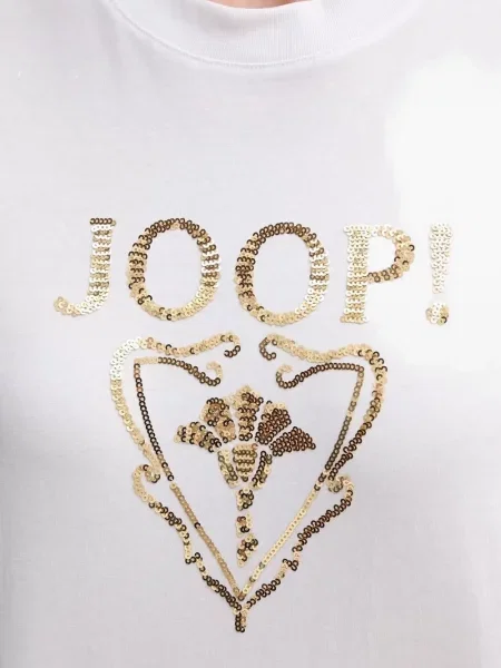 Top Joop! cu paiete alb