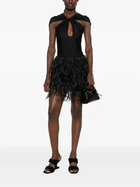 Fusta mini Viktor & Rolf cu pene negru