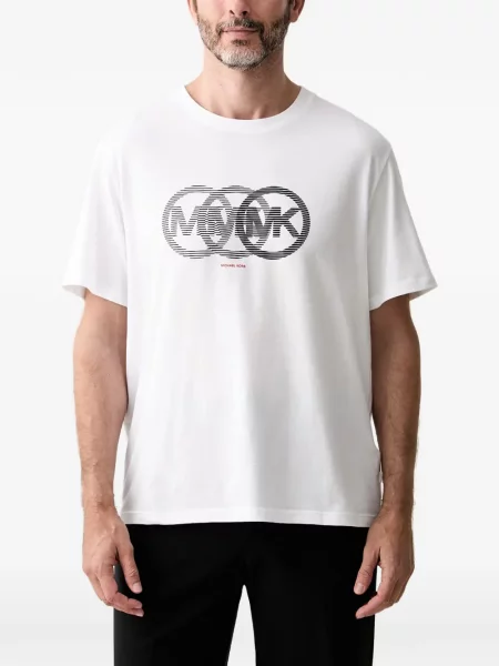 Tricou Michael Kors cu imagine cu decolteu rotund alb