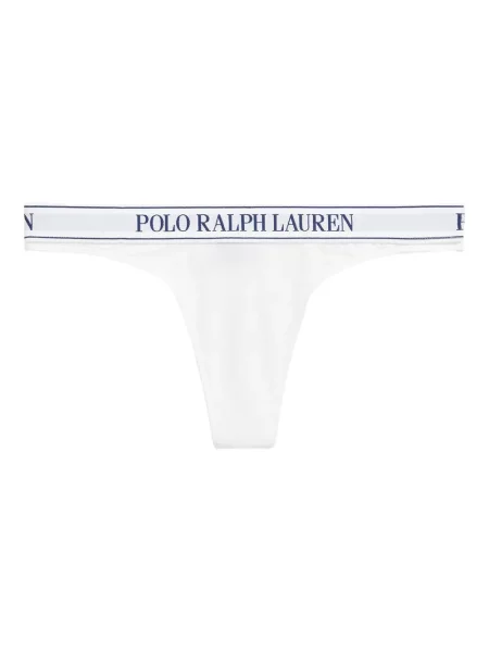 Chiloți tanga Polo Ralph Lauren cu autograf tricotate mini alb