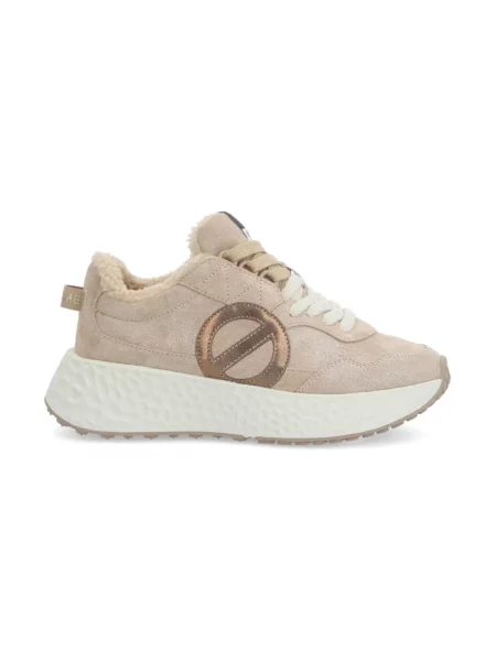 Sneakersy No Name skórzane beżowe