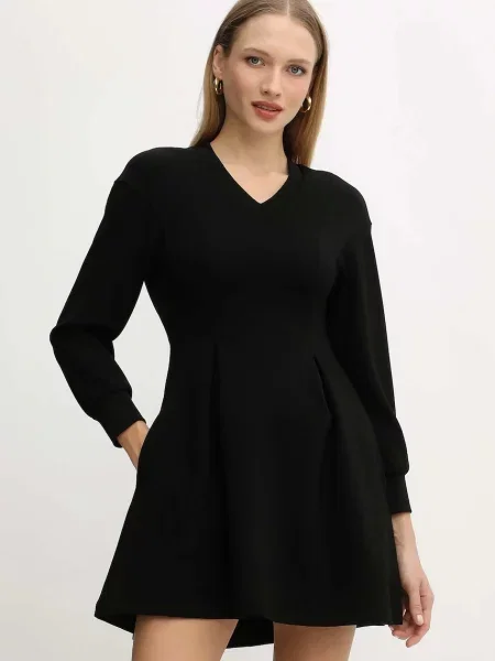 Armani Exchange rochie mini evazati negru