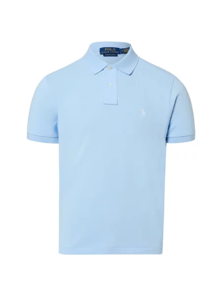 Koszulka polo o kroju slim fit z czystej bawełny Polo Ralph Lauren niebieska