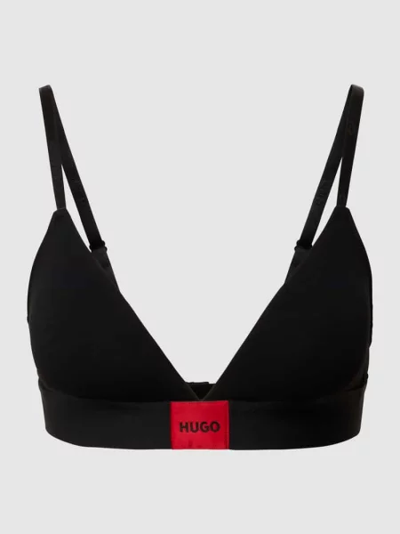 Biustonosz trójkątny z naszywką z logo model ‘Triangle Red Label’ Hugo czarny