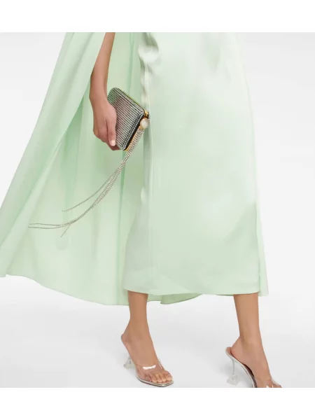 Rochie midi Alex Perry din satin până la genunchi de costum verde