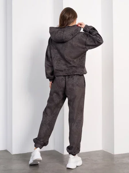 Велюровий Спортивний костюм ISSA Plus темно-коричневий коричневий