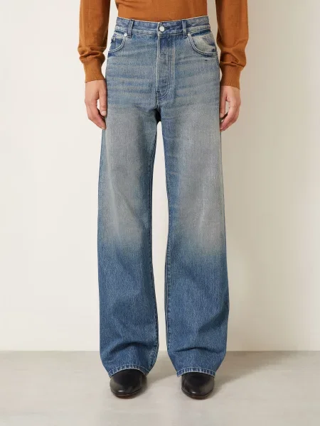 Dries Van Noten Džíny Volného Střihu blue modré