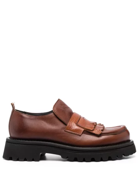 Pantofi loafer Moma din piele maro