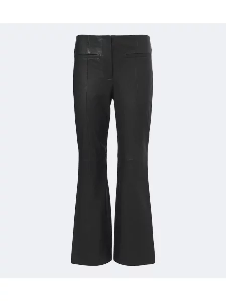 Pantaloni Proenza Schouler din piele evazate alb