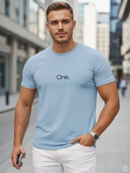 T-shirt z nadrukiem Dstreet błękitny