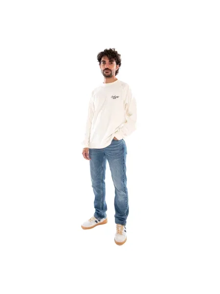 T-shirt Carhartt WIP L/S Signature Rib T-Shirt UNISEX Wax/ Black XL biała