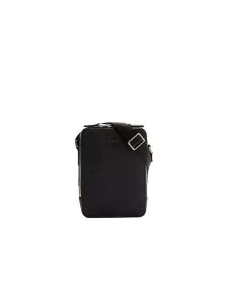Torba crossbody Lacoste skórzana czarna