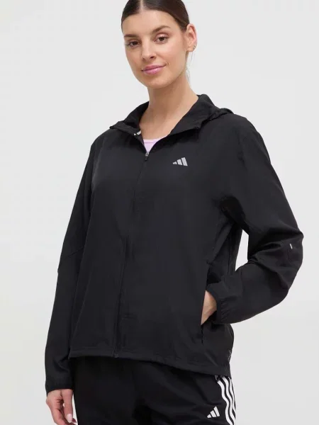 Яке за бягане adidas Performance Run It черно преходен модел