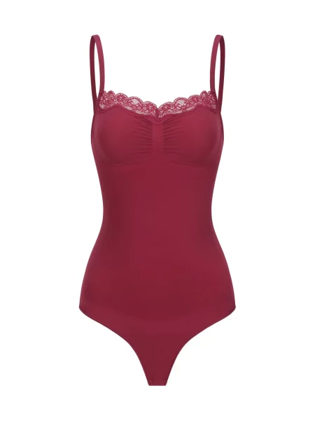 Cfab Alakformáló body Bodysuit Sculpting Shapewear mit Lace fáradt rózsaszín