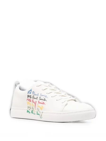 Sneakerși Paul Smith din piele cu imagine alb