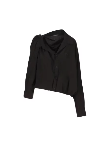 Lniana koszula Balenciaga czarna