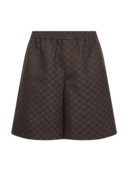 Lniane bermudy Gucci brązowe