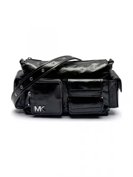 Michael Kors De piele geantă poștaș Dakota negru