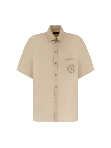 Koszula z krótkim rękawem Dolce And Gabbana beżowa