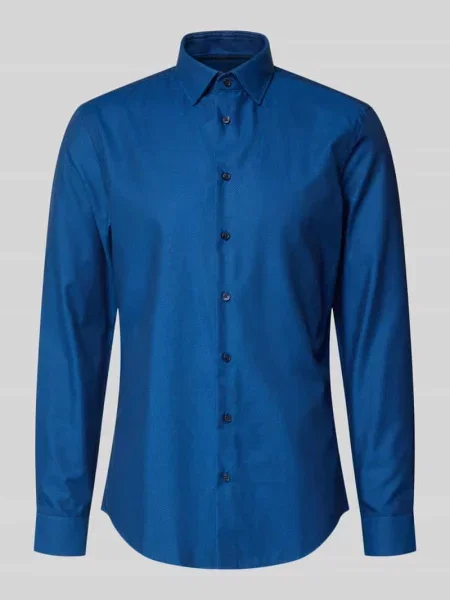 Koszula o kroju slim fit biznes z kołnierzykiem typu kent Jake*s granatowa