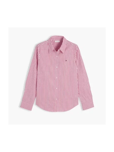 Blúzka Tommy Hilfiger popelín ružová