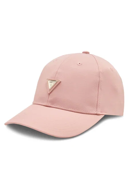Шапка с козирка Guess NOMIE с апликация розово