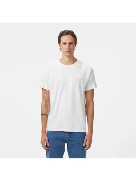 Lacoste T-Shirt Z Okrągłym Dekoltem Regular Fit biały