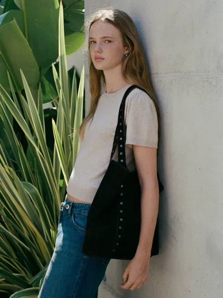 Sweter z dzianiny z krótkim rękawem piaskowy Teen M MANGO TEEN