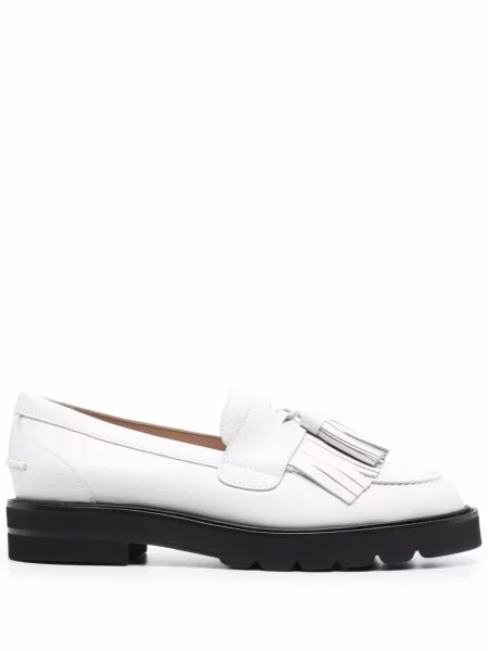 Pantofi loafer Stuart Weitzman alb
