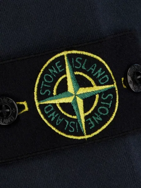 Hanorac crewneck Stone Island cu strasuri albastru
