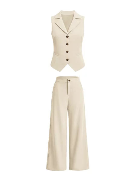 Imily Bela Costum cu pantaloni bej