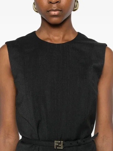 Rochie Fendi de lână de costum negru