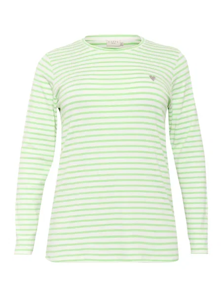 KAFFE CURVE Tricou Lia verde deschis alb