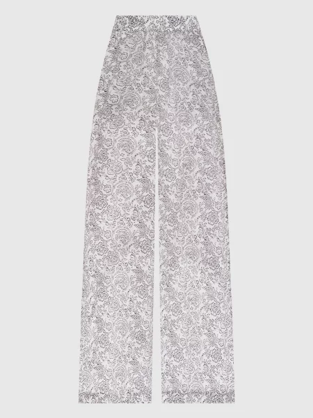 Штани в квітковий принт Ermanno Scervino білі