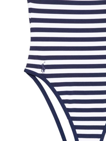 Jacquard fürdőruha Polo Ralph Lauren autogrammal narancsszínű