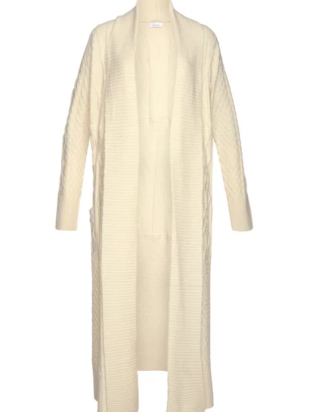 LASCANA Geacă tricotată crem