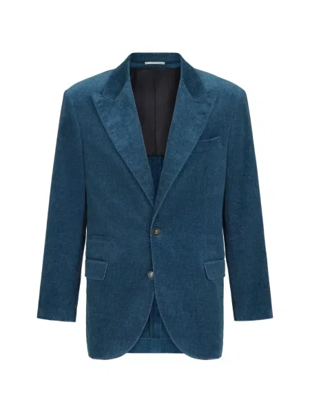 Sacou Brunello Cucinelli de catifea albastru