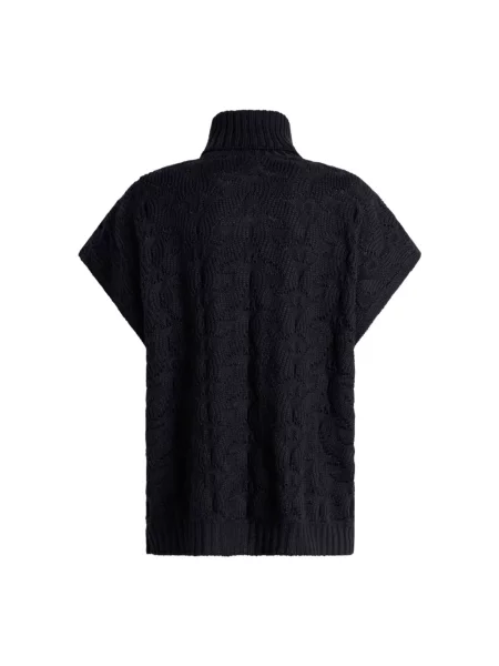 Sweter z golfem Etro wełniany z wzorem paisley niebieski