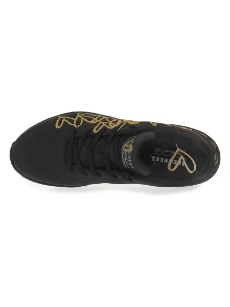 Pantofi Skechers cu motiv cu inimi negru