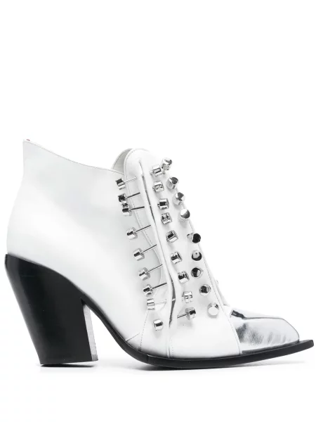 Botine Hardot cu tepi cowboy alb